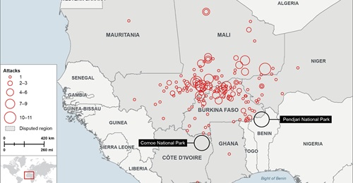 West Africa & Sahel attacks July 2018-June 2019