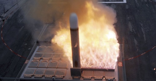 A Block IV Tactical Tomahawk SLCM is test-fired from the Mk 41 VLS onboard the USN's Arleigh Burke-class guided-missile destroyer USS 
        
        . There is debate over whether converting Tomahawk missiles for land-based deployment would...
