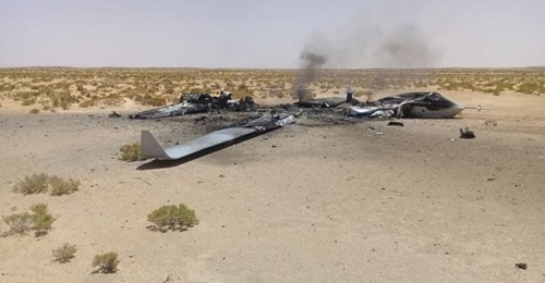 The winglets on this UAV seen crashed in this photograph released on 3 August indicate that it was a Wing Loong II.
