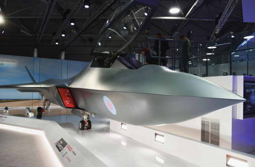Seen at its reveal at the 2018 Farnborough Airshow, the Tempest future fighter concept is being developed to enter service with the RAF in the 2030s. (IHS Markit/Patrick Allen)