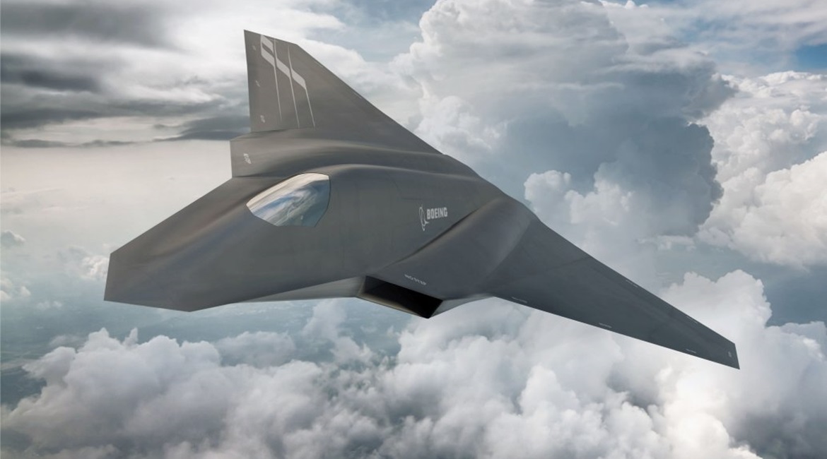 An artist's illustration of Boeing's Next Generation Air Dominance (NGAD) aircraft. The US Air Force believes more emphasis on modelling and simulation with NGAD will enable it to faster prototype and experiment with new designs.