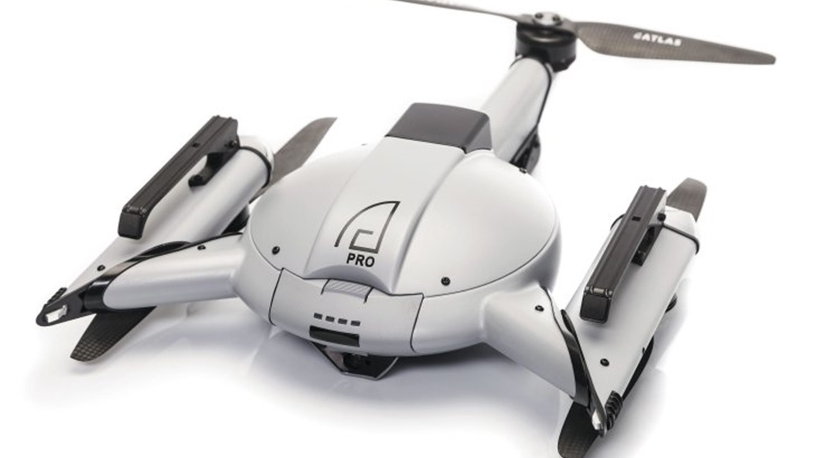 The AtlasPRO unmanned aerial vehicle (UAV) used in the company's MESH capability is approximately 50 cm in diameter and weighs 1.7 kg including battery and payload.
