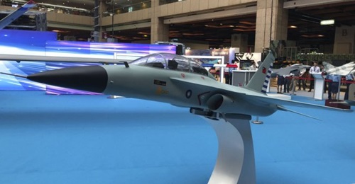 The latest model of AIDC's Advanced Jet Trainer was displayed at the 2019 TADTE.