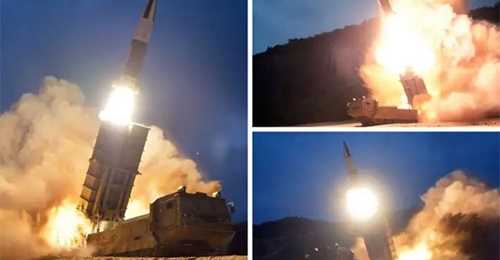 The two missiles test-fired by North Korea on 10 August flew about 400 km and reached an altitude of about 48 km before falling into the East Sea, according to South Korea's JCS.