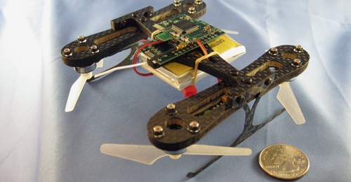 This quad-rotor UAS, developed by Daedalus Flight Systems LLC in collaboration with the University of Maryland, is an example of the US micro vertical takeoff and landing (VTOL) sUAS industrial base of which USAF is looking to improve.