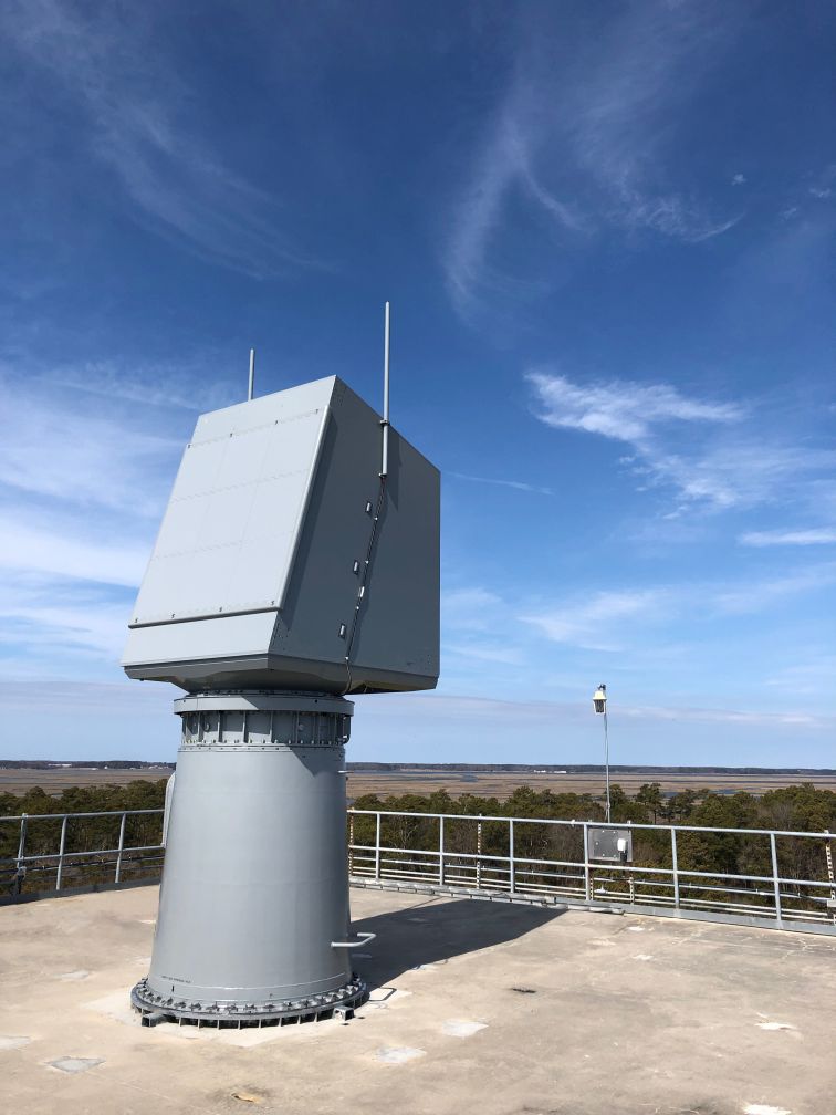 Raytheon has already started tracking targets with this SPY-6(V)2 testing radar recently installed at Wallops Island, Virginia. (Raytheon)