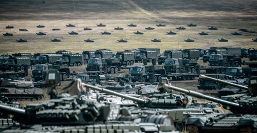 Military vehicles on the Tsugol training ground during 'Vostok 2018', the largest exercise since the Cold War. 'Centre 2019' will not come close to 'Volstok 2018' in scale, but it may demonstrate the readiness of Russian forces to conduct large scale n...