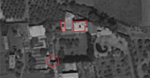 The IDF released a satellite image of the compound targeted in the 24 August airstrike. The compound is close to Aqrabah, a village north of Damascus International Airport.