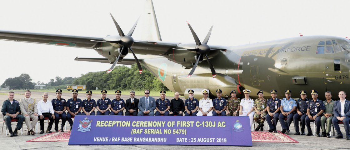 The C-130J the BAF received on 25 August is one of five aircraft of the type that will enable the service to retire its fleet of C-130Bs. (ISPR)
