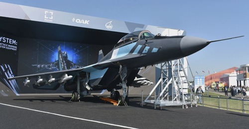 RAC MiG unveiled an export variant of its MiG-35 multirole combat aircraft at MAKS 2019.