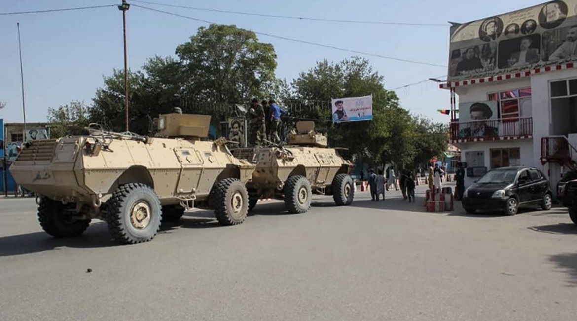 Two of the Mobile Strike Force Vehicles used by Afghan forces to repel a Taliban attack on Kunduz City on 31 August.