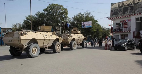 Two of the Mobile Strike Force Vehicles used by Afghan forces to repel a Taliban attack on Kunduz City on 31 August.