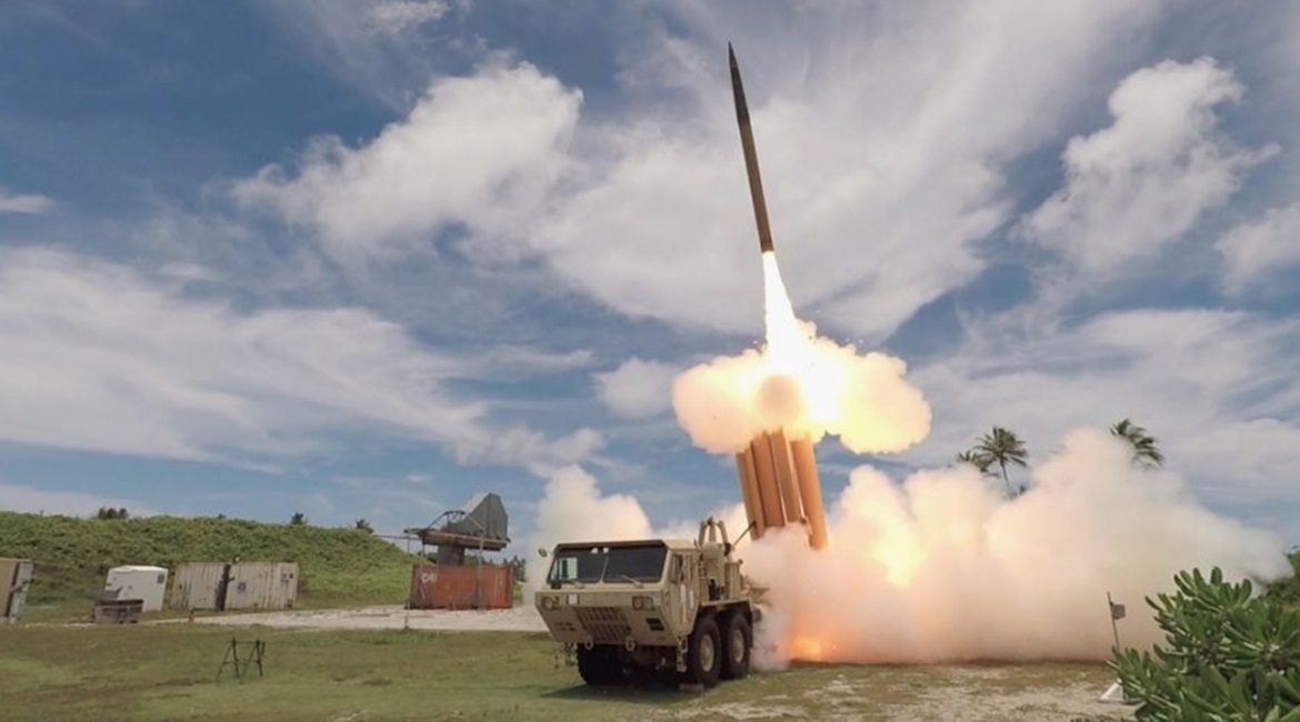 A THAAD interceptor is launched from the Reagan Test Site in Kwajalein Atoll in the Republic of the Marshall Islands during Flight Test THAAD-23 on 30 August.