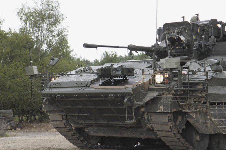 The British Army invited Hensoldt to conduct an initial fitting of the SETAS onto the Warrior IFV. (Hensoldt)