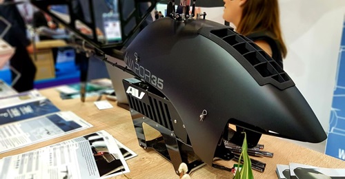 The Vapor 35 (pictured) and larger Vapor 55 were being showcased at the DSEI 2019 exhibition in London as AeroVironment looks to secure its first international customers for the VTOL UAVs.