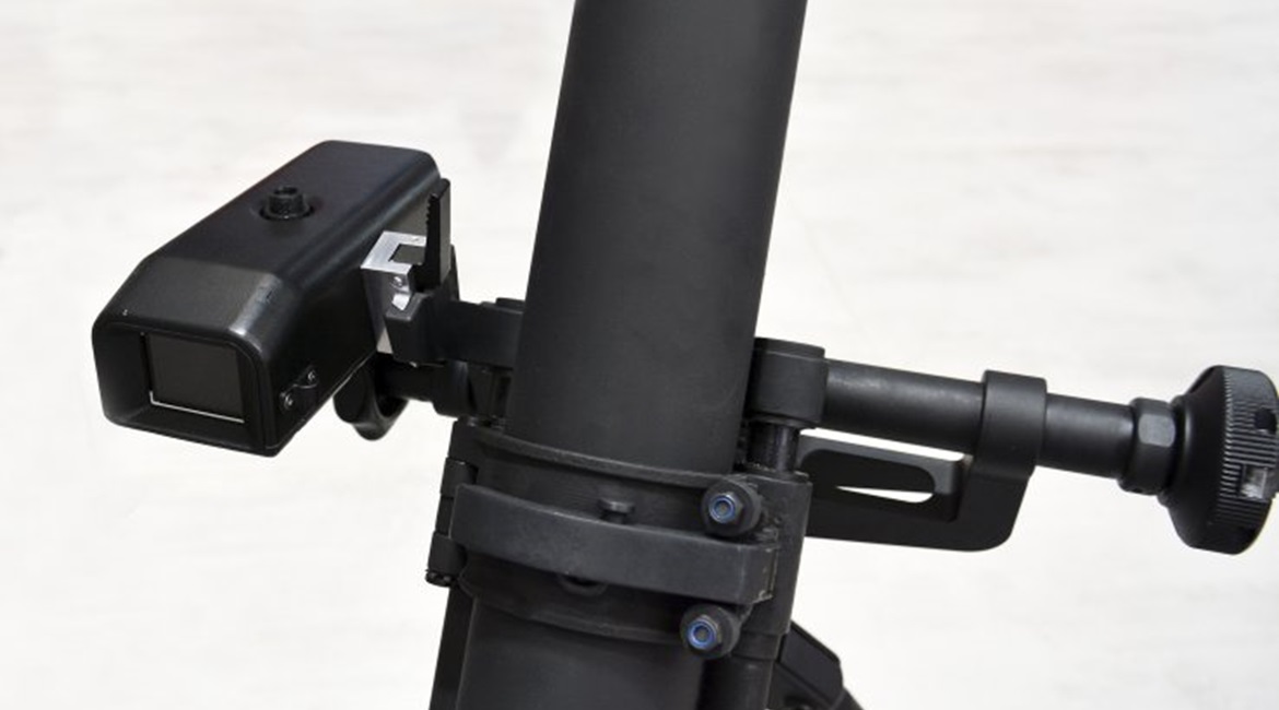The E-COMPAX mortar aiming system at the DSEI 2019 exhibition.