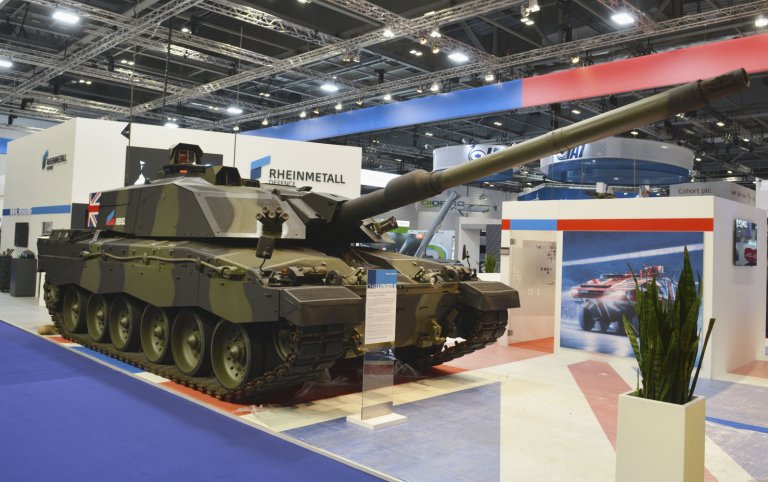 RBSL's proposal for the Challenger 2 Life Extension Programme as shown at DSEI 2019. The upgrade would provide the Challenger 2 with ammunition commonality with NATO tanks for the first time. (IHS Markit/Patrick Allen)