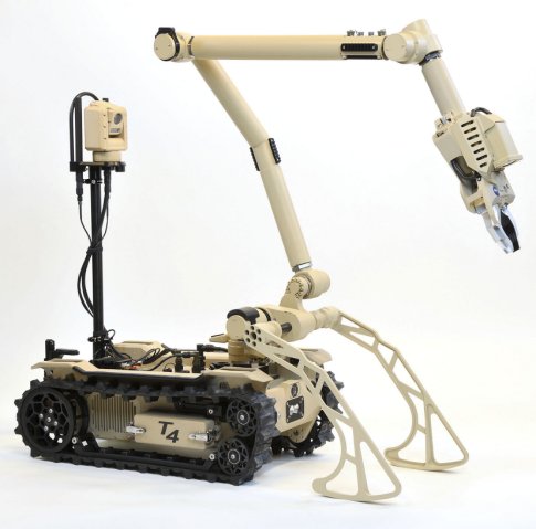The new T4 robotic system has a compact footprint that enables it to manoeuvre better in confined spaces compared with the company’s larger T7 platform. (L3Harris)
