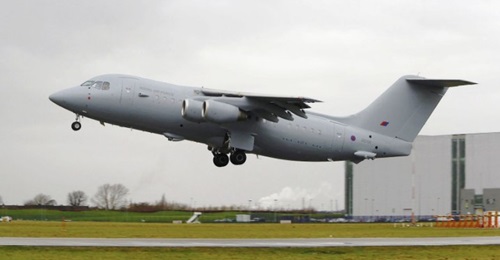 One of two BAE Systems BAe 146 C.3 jet transports delivered to the RAF in April 2013. The two aircraft, along with two VIP variants, have been put up for sale.