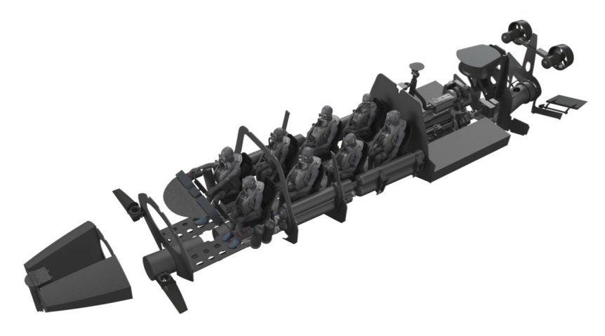 Seating for eight operators can be reconfigured or removed to suit mission requirements. (SubSea)