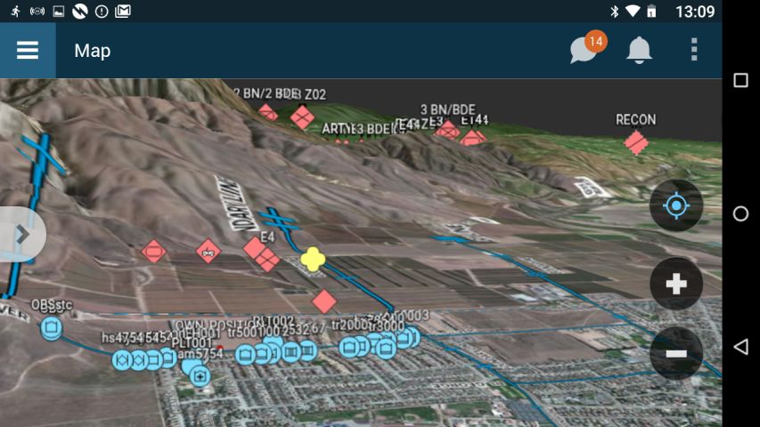 The 3D map is among the developments in Systematic’s SitaWare Edge version 2.0. The arrow on the left provides access to the side bar menu. (Systematic)