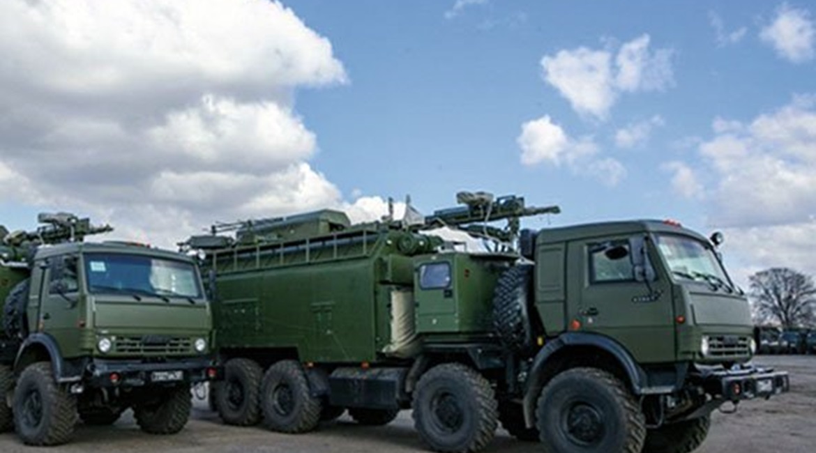 The Palantin EW system during a rehearsal for the 9 May 2018 Victory Day parade in Voronezh.