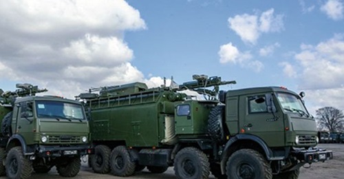 The Palantin EW system during a rehearsal for the 9 May 2018 Victory Day parade in Voronezh.