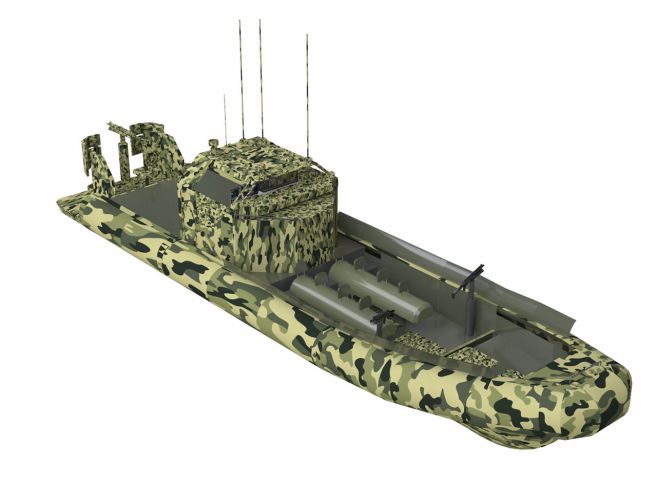 RHIB MM12000 features ballistic protected cabin and three machine guns (Marine Metalúrgica)