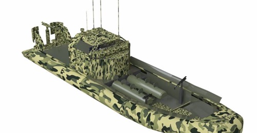 RHIB MM12000 features ballistic protected cabin and three machine guns