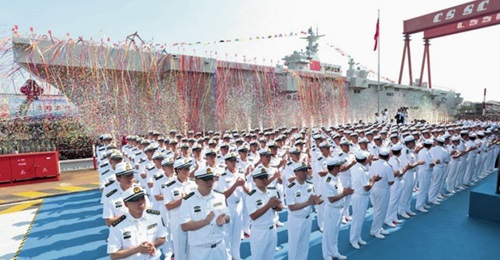 The Chinese navy held a launch ceremony for its first helicopter carrier on 25 September at the Hudong-Zhonghua shipyard in Shanghai.