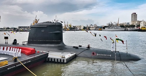 The IN commissioned 
        
         the second of six licence-built Kalvari (Scorpène)-class SSKs, in a ceremony held on 28 September at the Naval Dockyard in Mumbai.