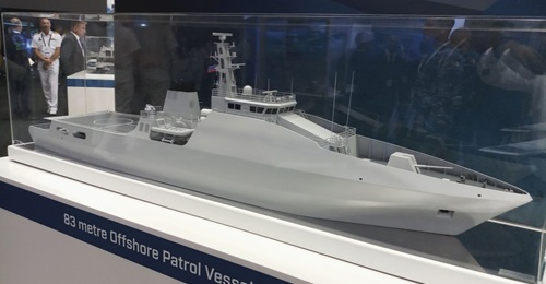 Austal's proposal for the Philippine Navy's Offshore Patrol Vessel Acquisition Project on display at Pacific 2019.