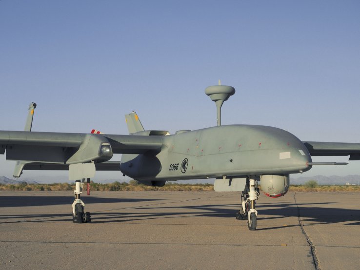 Singapore’s primary long-endurance UAV is the IAI Heron 1, which was declared fully operational in March 2017. An example is seen at an earlier ‘Forging Sabre’ exercise in Arizona without the belly pod seen at the latest iteration of the biennial event. (IHS Markit/Kelvin Wong)