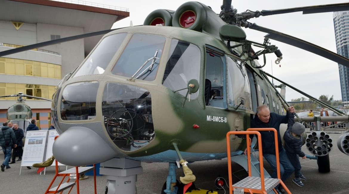 Ukraine's Mi-8MSB-V, a comprehensive upgrading of the original Mi-8/17, as displayed during the 8-11 October Arms and Security expo in Kiev.