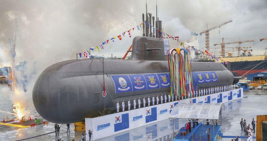 South Korean shipbuilder DSME launched the first KSS-III submarine on order for the RoKN on 14 September 2018. (DSME)