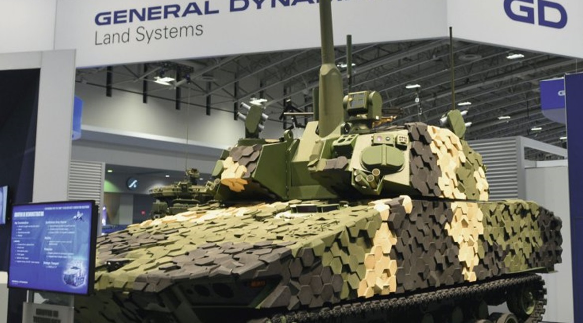 GDLS displayed its Griffin III IFV technology demonstrator at AUSA 2018. Rafael's lighter Trophy Vehicle Protection System has been included on a bid sample for the OMFV prototyping competition.