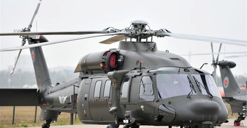 China's Z-20 helicopter is seen here during the fifth China Helicopter Exposition held from 10-13 October in the city of Tianjin.