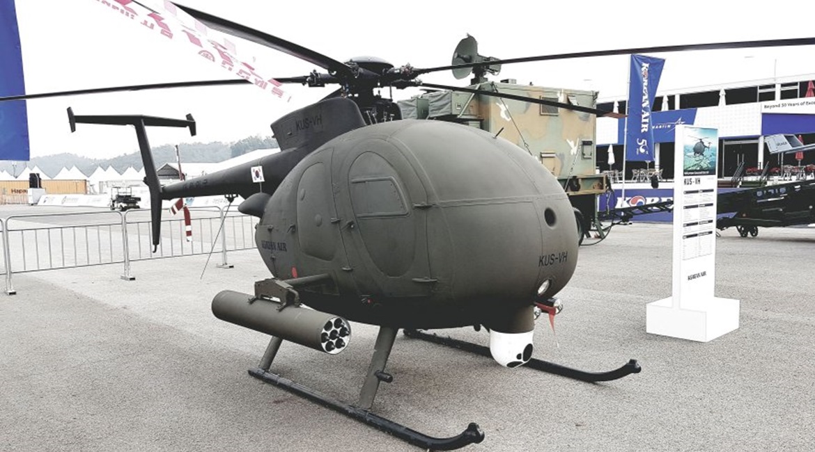 Although displayed at ADEX 2019, the KUS-VH is now waiting on a RoKA decision as to whether the unmanned MD 500 will be rolled out operationally.