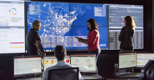 Raytheon's cyber security operations centre. Threat intelligence plays a key role in establishing the potential vulnerabilities of an organisation.