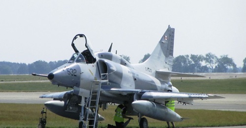 A Top Aces Douglas A-4 Skyhawk: one of several companies and aircraft types that will participate in the USAF's Combat Air Force training contract awarded on 18 October.