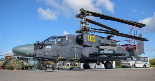 Russia's Ka-52M combat helicopter is to receive the V006 Rezets AESA radar.