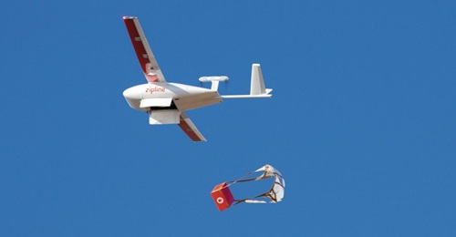 Zipline's Drone Delivery Service carries fresh-whole-blood loads inside a specially designed UAV.