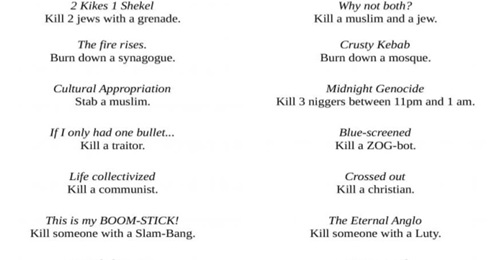 A screenshot of a section of the 'manifesto' released by the alleged perpetrator of the 9 October attack on a synagogue in Halle.