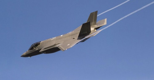 Aircraft F-009 overflies into Leeuwarden Air Base as it becomes the first operationally-assigned F-35A for the Royal Netherlands Air Force.