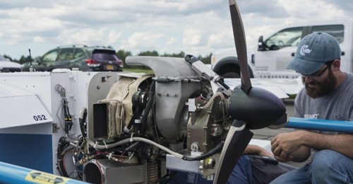 UAV Turbines' Monarch 5 engine inside a NavMar Applied Sciences Corporation TigerShark airframe.