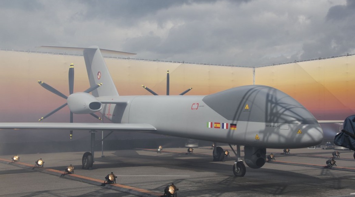 The European MALE RPAS is now being developed by France, Germany, Italy, and Spain. This full-scale mock-up was revealed at the ILA Airshow on 26 April, although some final design features were said to be missing.