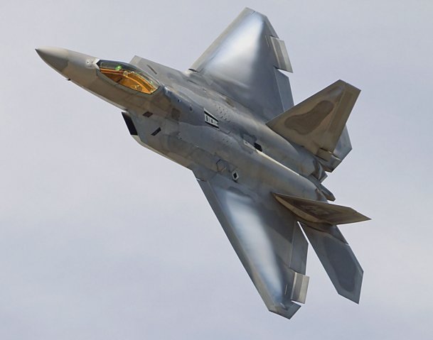 The US Air Force wants platforms such as F-22 (pictured) and the F-35 to communicate without losing their survivability in contested environments. (Lockheed Martin)