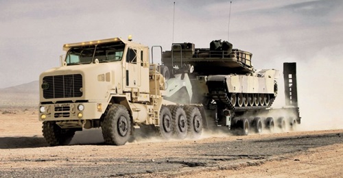 Oshkosh Defense is working to rebaseline some of the US Army's M1070A1 HET tractor fleet (pictured above) so they can travel on EU highways.