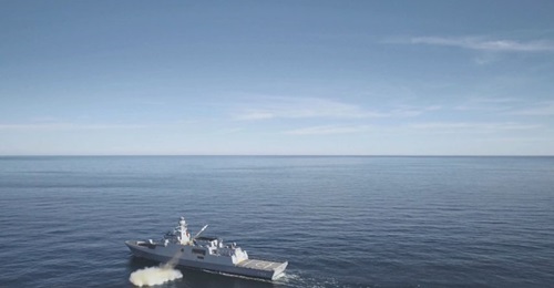 The Turkish Naval Forces Ada-class corvette TCG 
        
         (F-514) fires an Atmaca ASM at an undisclosed location in the Black Sea on 3 November.