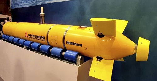 MHI displayed at DSEI Japan 2019 a UUV called Naminow for use with its CoasTital coastal surveillance and security system.